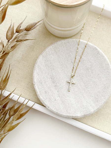 8417JN -  Kristy Gold Filled Cross Necklace